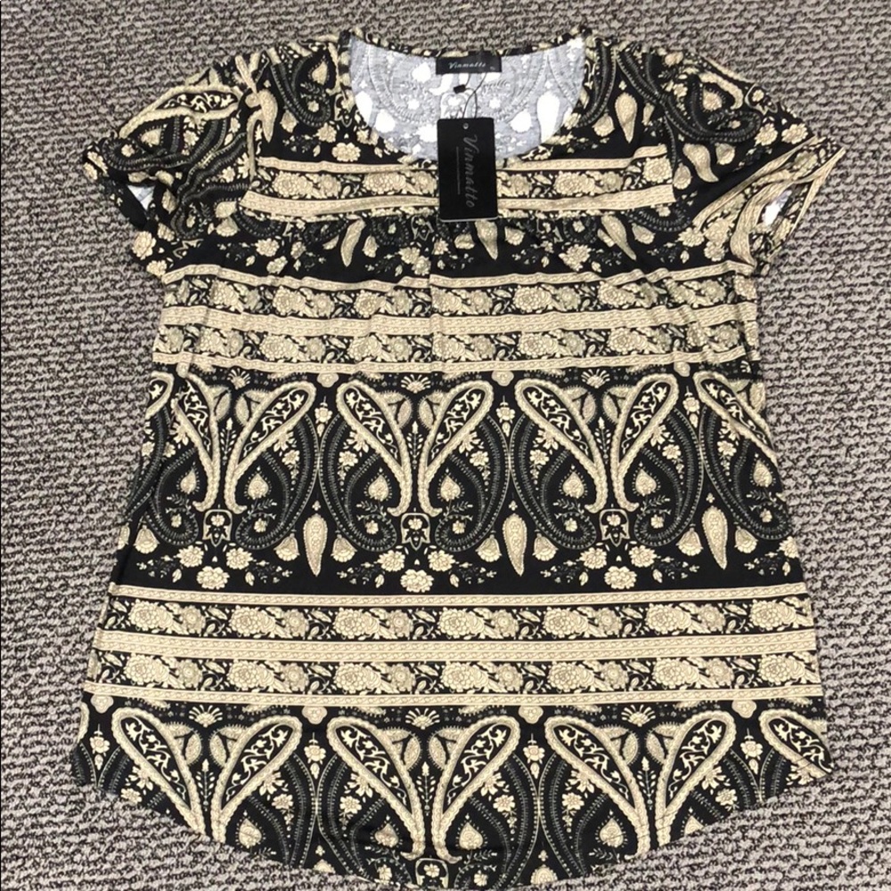 NWT Vinmatto Short Sleeve Blouse Size XL